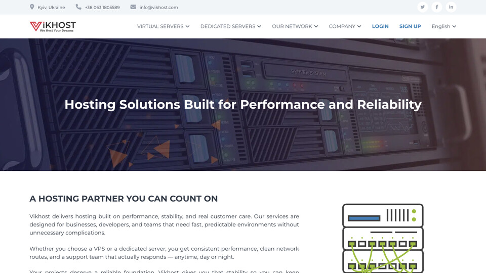 Сайт VIKHOST