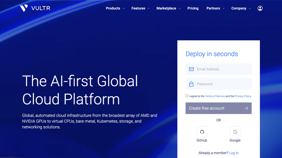 Сайт Vultr