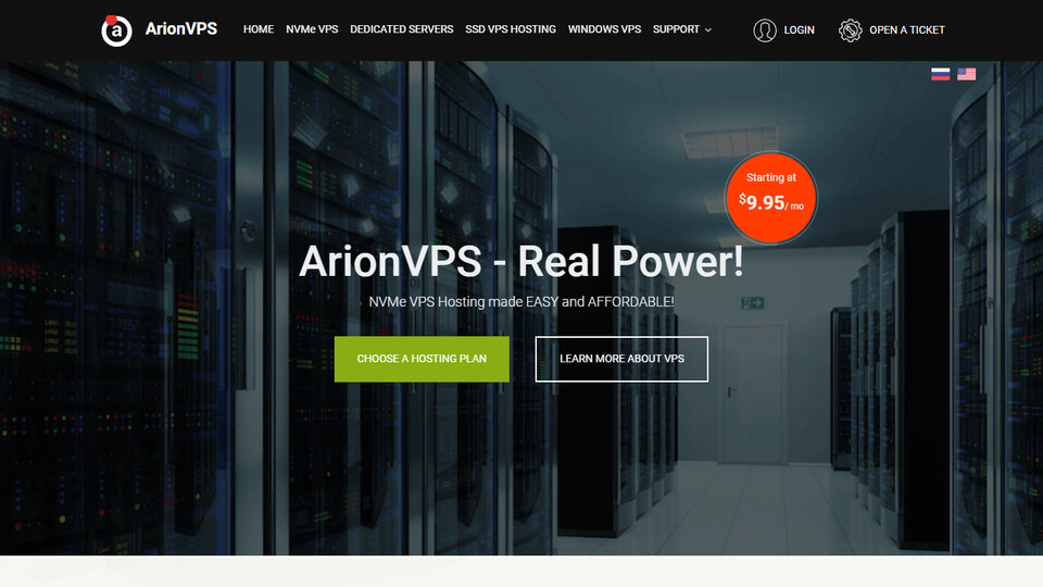 Сайт ArionVPS